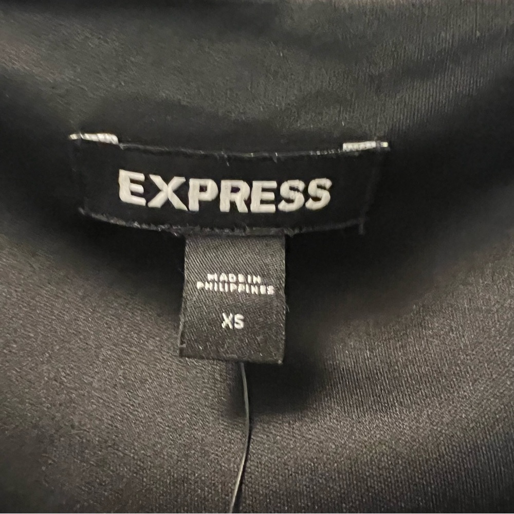 NWT EXPRESS Body Contour Ribbed V-Wire Ruffle Dress-Black - Picture 9 of 13